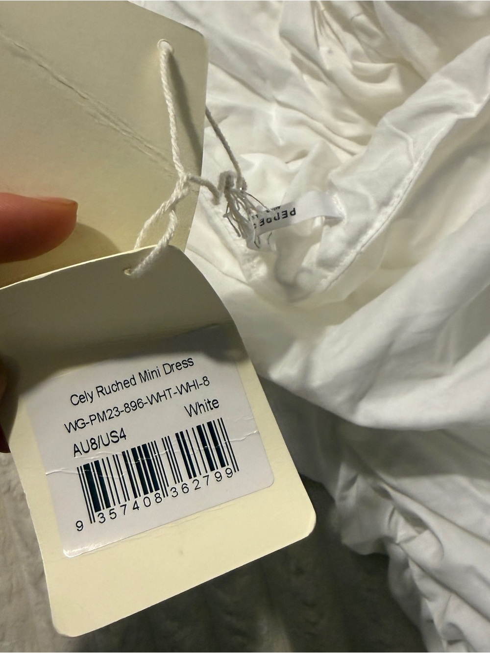 NWT Peppermayo White Halter Mini Dress - Picture 7 of 7